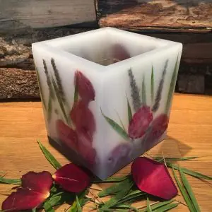Blumenwindlicht – Rosenblätter, Lavendel, Bambus